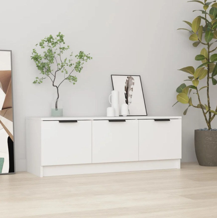TV Cabinet White 102x35x36.5 cm Engineered Wood